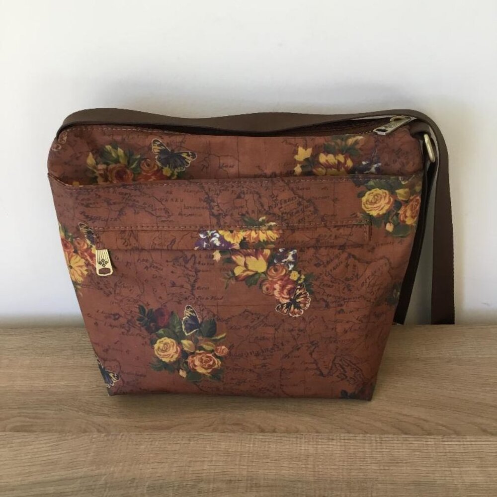 Patricia Nash English Garden Floral Map  Sling Crossbody Shoulder Bag Purse EUC - Picture 3 of 10